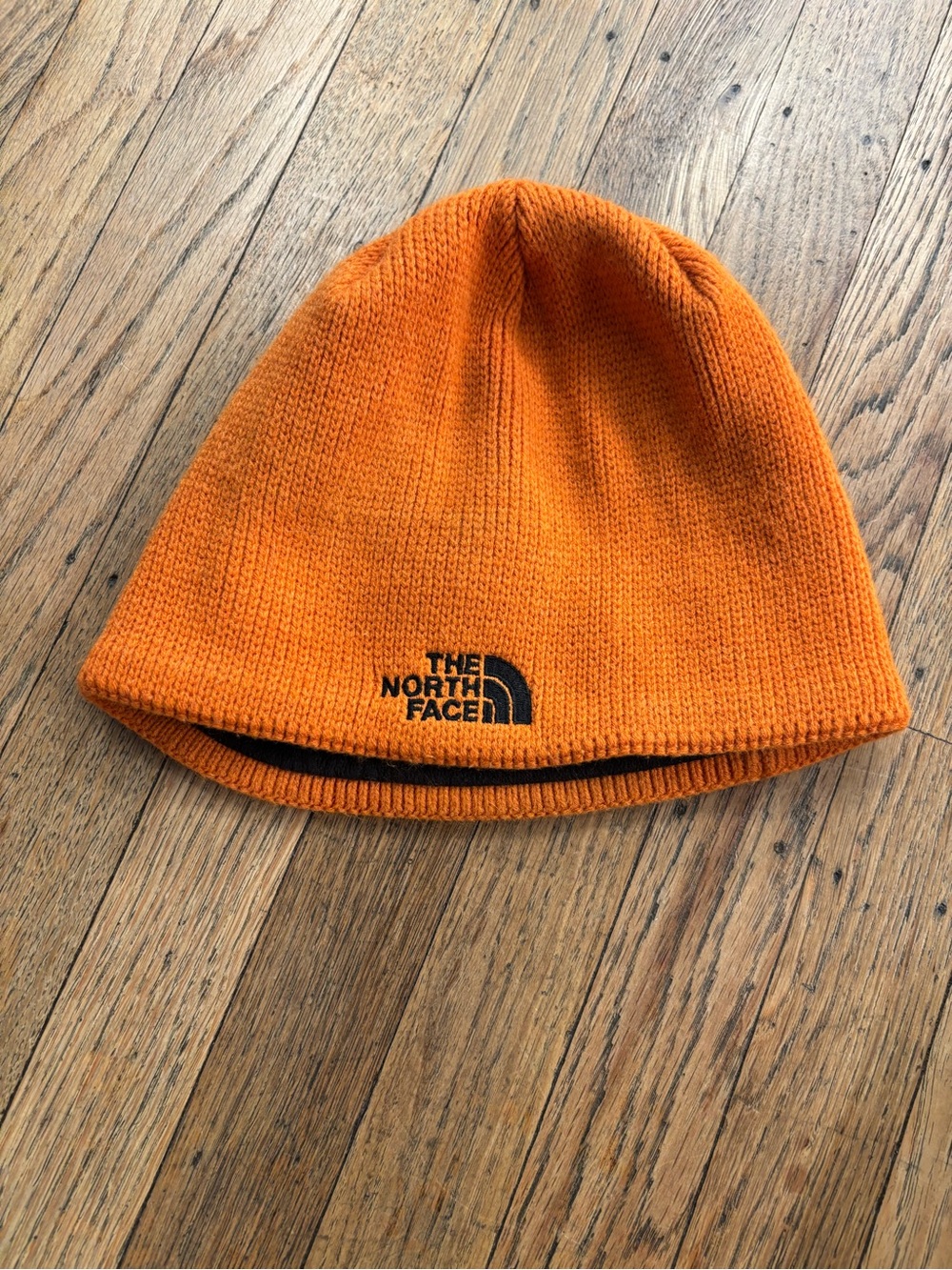 The North Face Kids Orange Knit Beanie with Black Logo